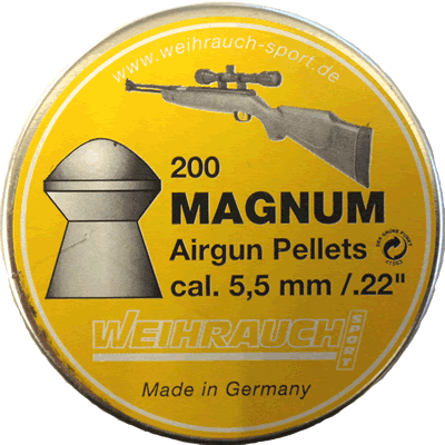 Weihrauch - Magnum Airgun Pellets .22 5.51mm (Tin of 200)