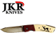JKR - Folding Stag Motif Handle Knife - 7.5cm Blade