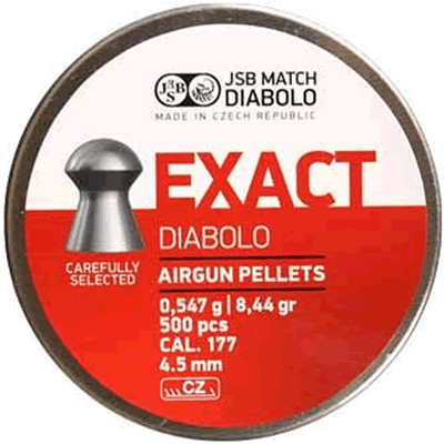 JSB - Diabolo Exact Pellets .177 4.51mm (Tin of 500)