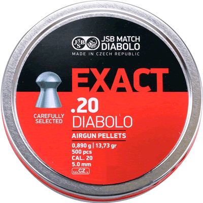 JSB - Diabolo Exact Pellets .20 5.10mm (Tin of 500)