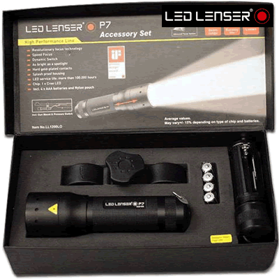 LED Lenser - P7 Professional Torch with Pressure Switch & Gun Mount