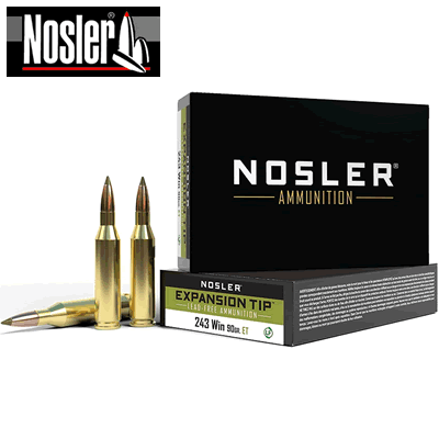 Nosler - .243 Winchester 90gr E-TipÂ® Lead Freeâ„¢ Rifle Ammunition