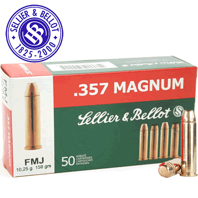 Sellier & Bellot - .357 Rem Mag 158gr FMJ Handgun Ammunition