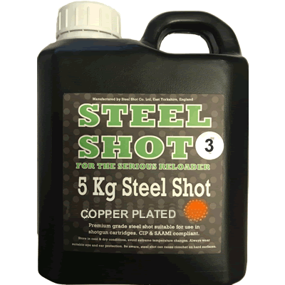 Clay & Game - Copper Plated Steel Shot No. 3 / 3.56mm (5Kg Tub)