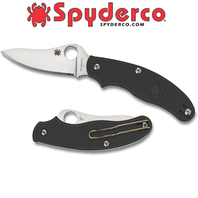 Spyderco - Spyderco C94 UK Pen Knife Lightweight Leaf Shape Black - Plain Blade - CTS-BD1