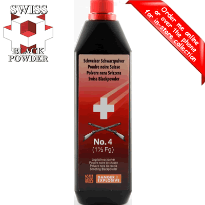 Swiss Powders - Swiss No.4 Black Powder (1Â½Fg) 1Kg Bottle